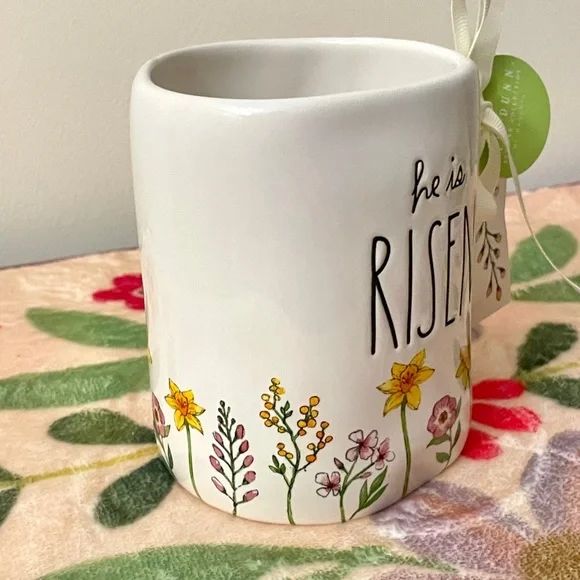 Rae Dunn White Mug with Floral Design - Picture 7 of 11